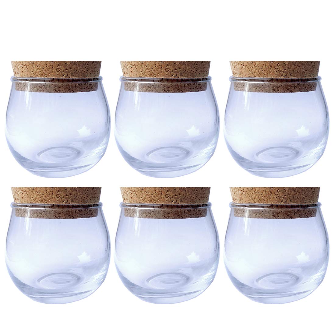 GIFTBASH Round Storage Glass Jar, Set of 20, 100 ml Each, Transparent | CORK LID | Storage Jar | Kitchen Organizer | Air Tight | Modular | Multipurpose Jar (20)