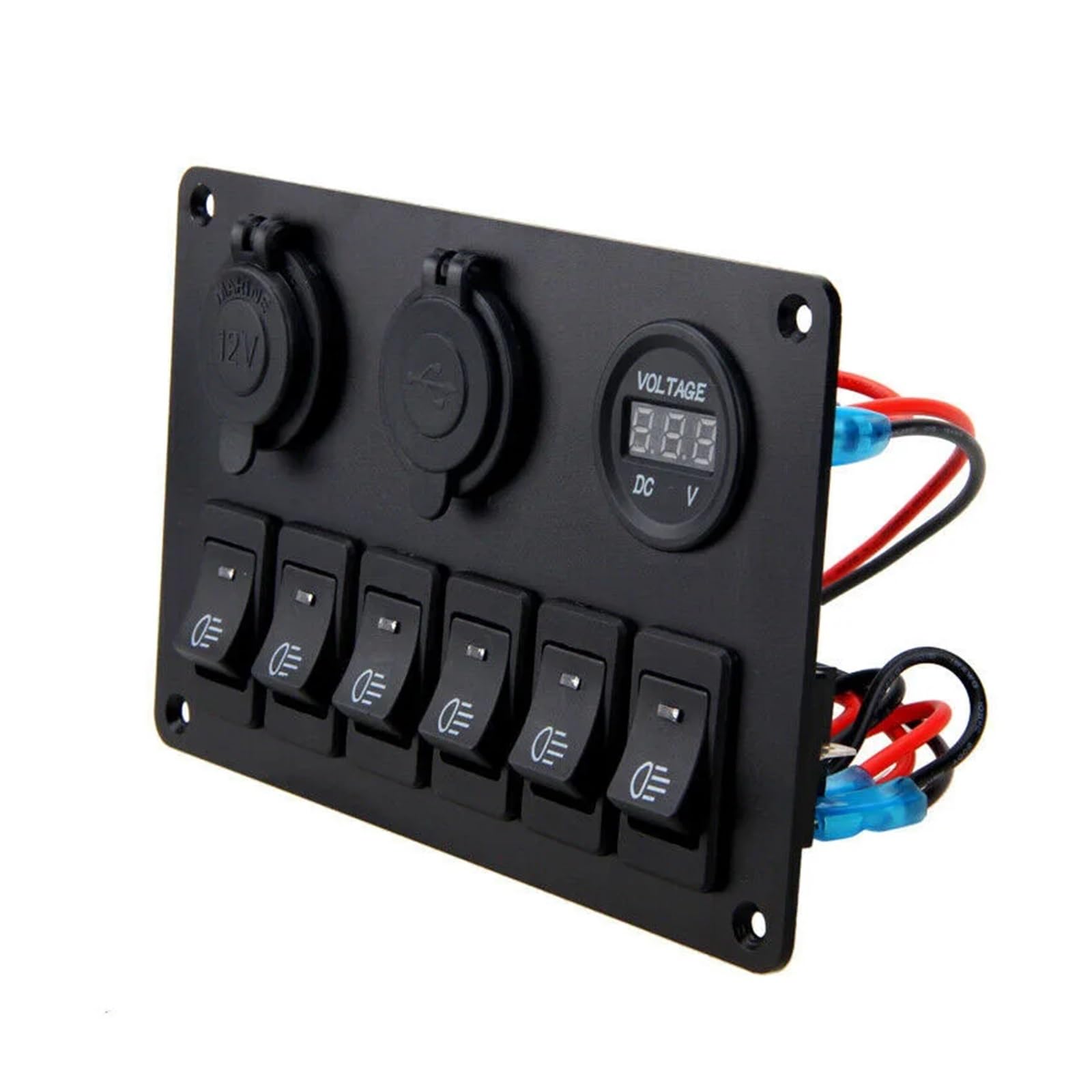 NISZA Panel de Interruptor LED for Coche de 6 dígitos, disyuntor de 12V y 24V, protección contra sobrecarga, Conjunto de Panel de Control de Interruptor basculante for Barco, 1 Uds.