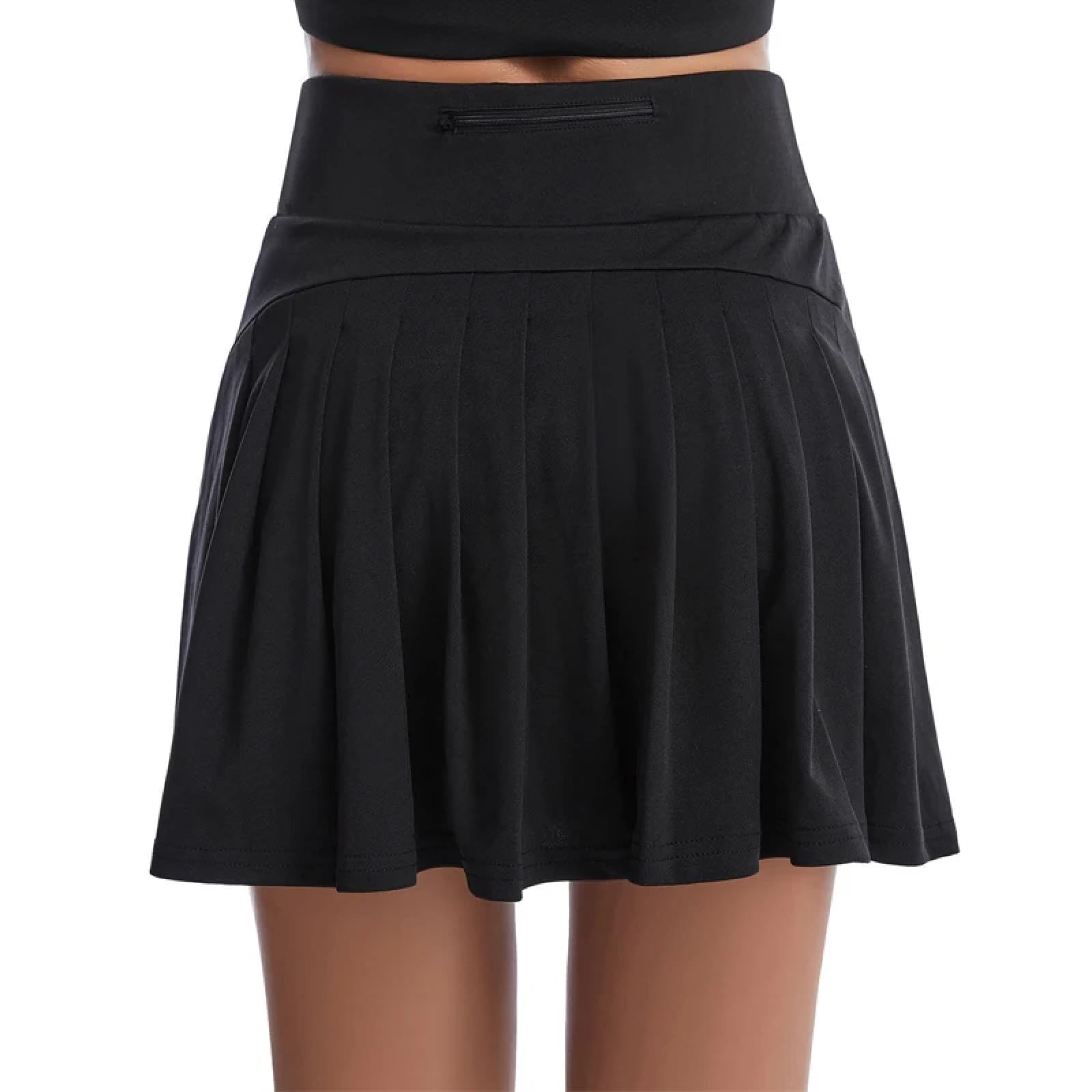 Falda De Tenis para Mujer con Pantalones Cortos 3 Bolsillos Cintura Alta Entrenamiento Correr Faldas Atléticas