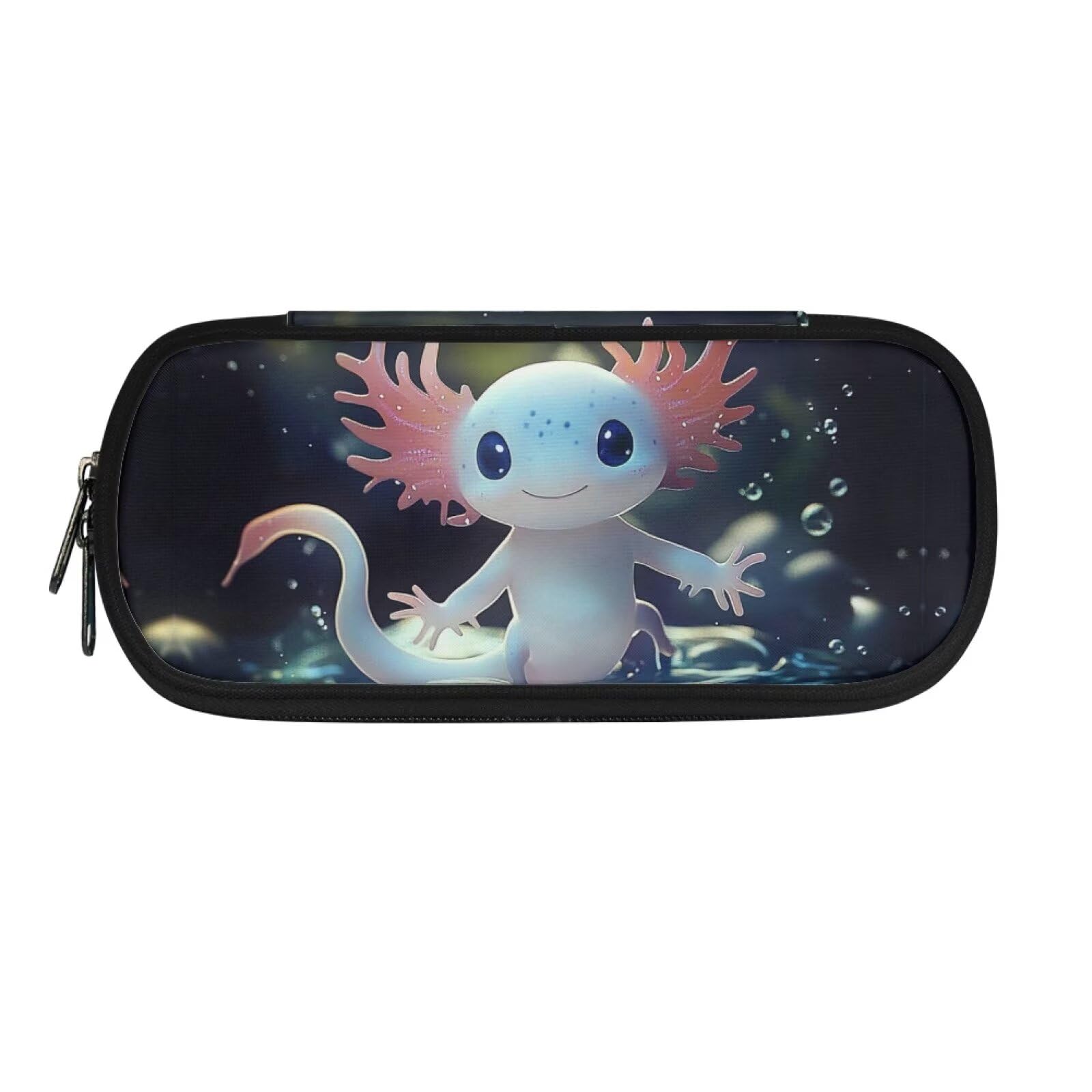Howilath Axolotl Pencil Case Students Study Pencil Case with Compartments Big Capacity Pencilcase Cute Pen Bag Pouch Holder for School Home