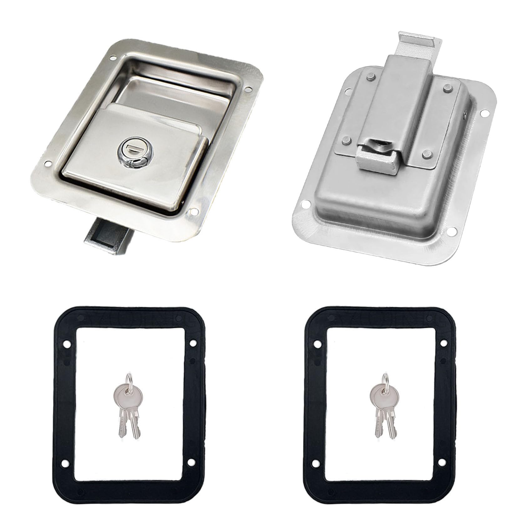 2 Pack Stainless Heavy Duty Flush Mount Handle Latch for Trailer Toolbox