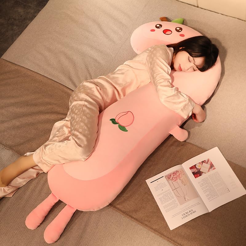 Kuscheltier XXL SüßE Lange Avocado, Pfirsich PlüSchtiere, Ergonomisch Geformtes Schlafkissen, Weich Und Bequem Kuschelkissen FüR Kinder, Erwachsene Und Schwangere XXL Squishy (120cm,Avocado)