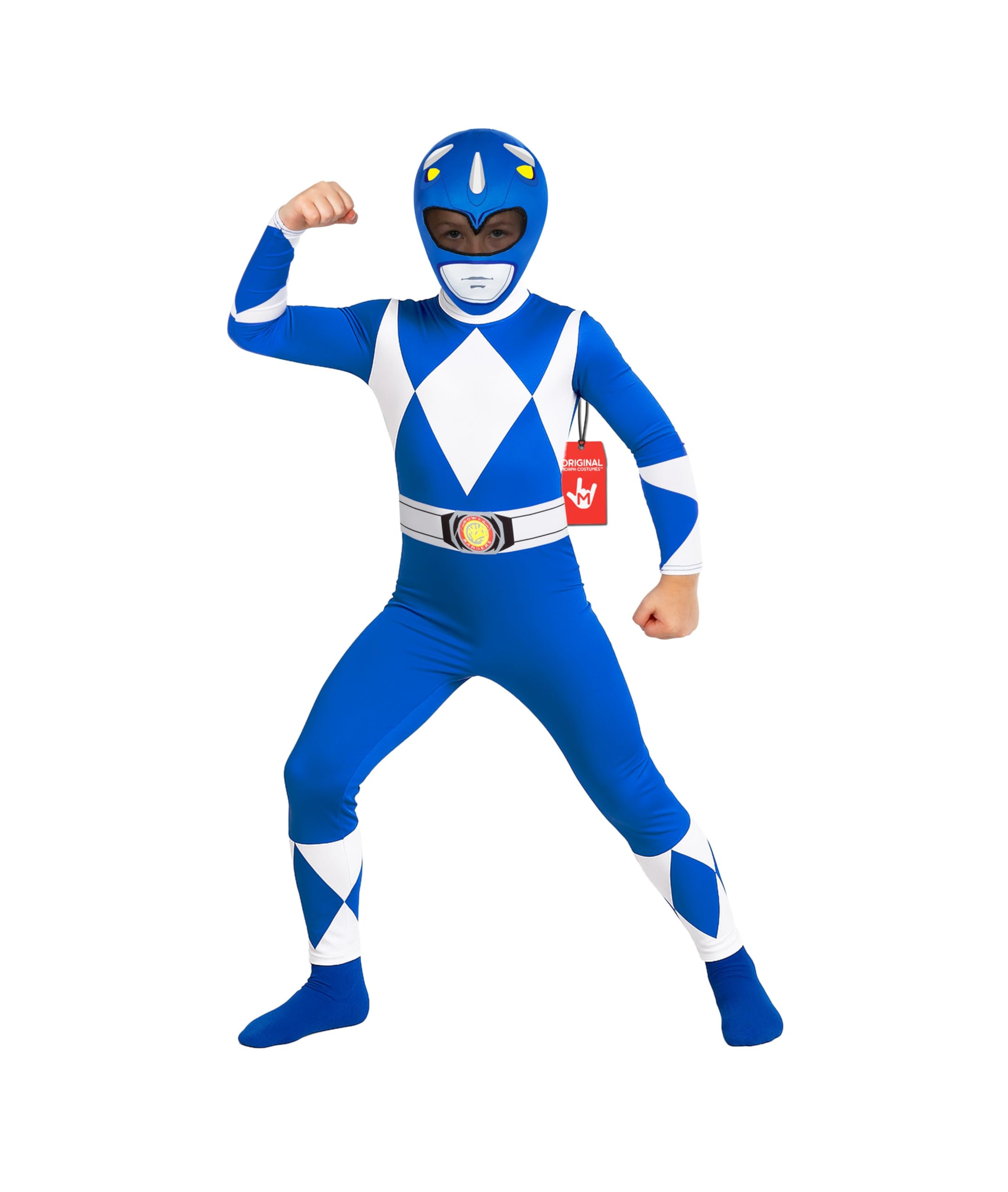 Morph Blue Mighty Morphin Power Rangers Costume Kids, Kids Power Rangers Costume, Halloween Costumes For Boys, Medium