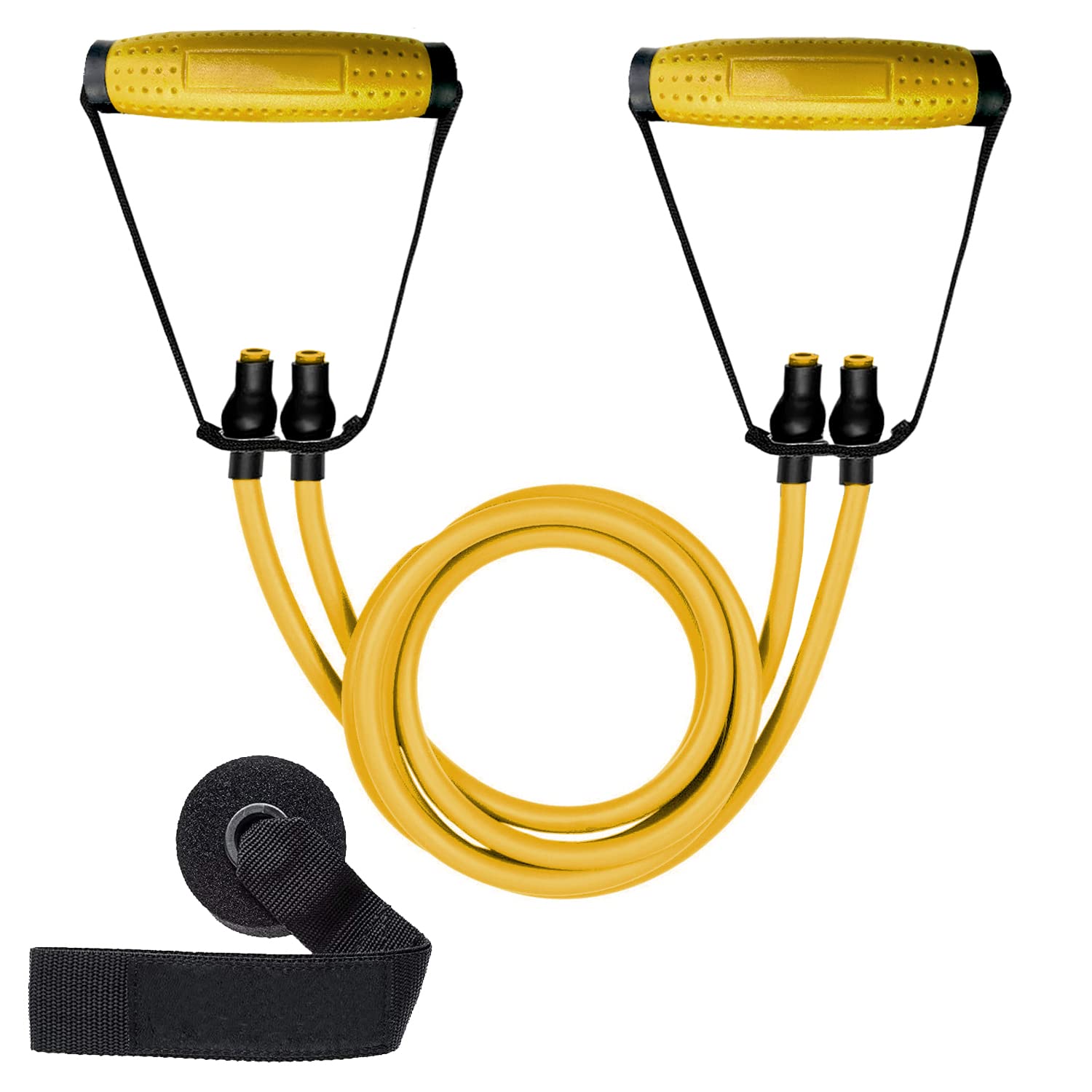 Strauss Double Resistance Tube | Door Anchor for Exercise & Stretching | Gym Equipment for Strength Training, Home Gym Workouts with Carry Bag | 9 Kg,(Yellow) (B0B53DV4M9) Amazon Price History, Amazon Price Tracker