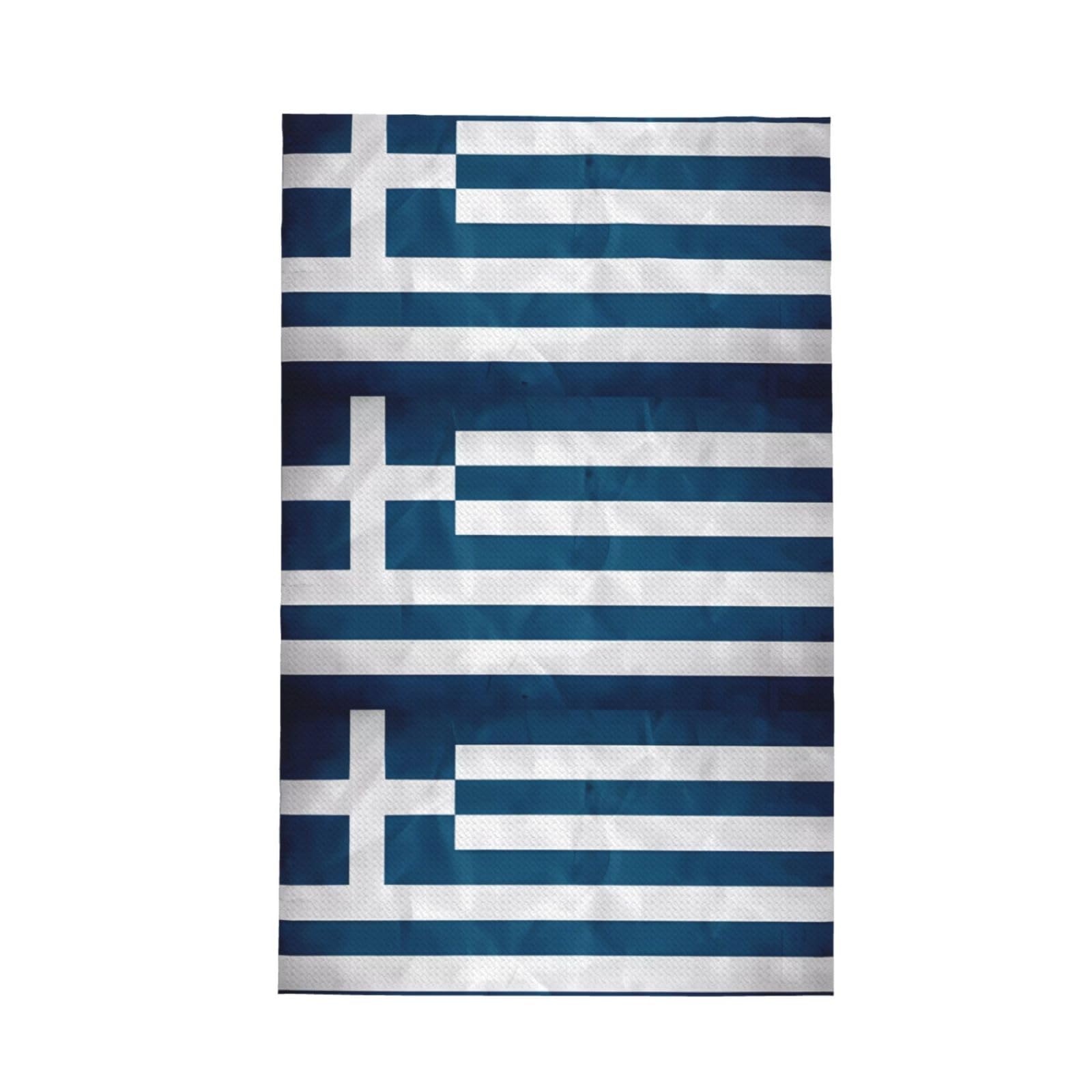 SXZVVBN greek flag Super Absorbent Microfibre Waffle Towels Fast Drying Dish Cloths Home Cafe Barista