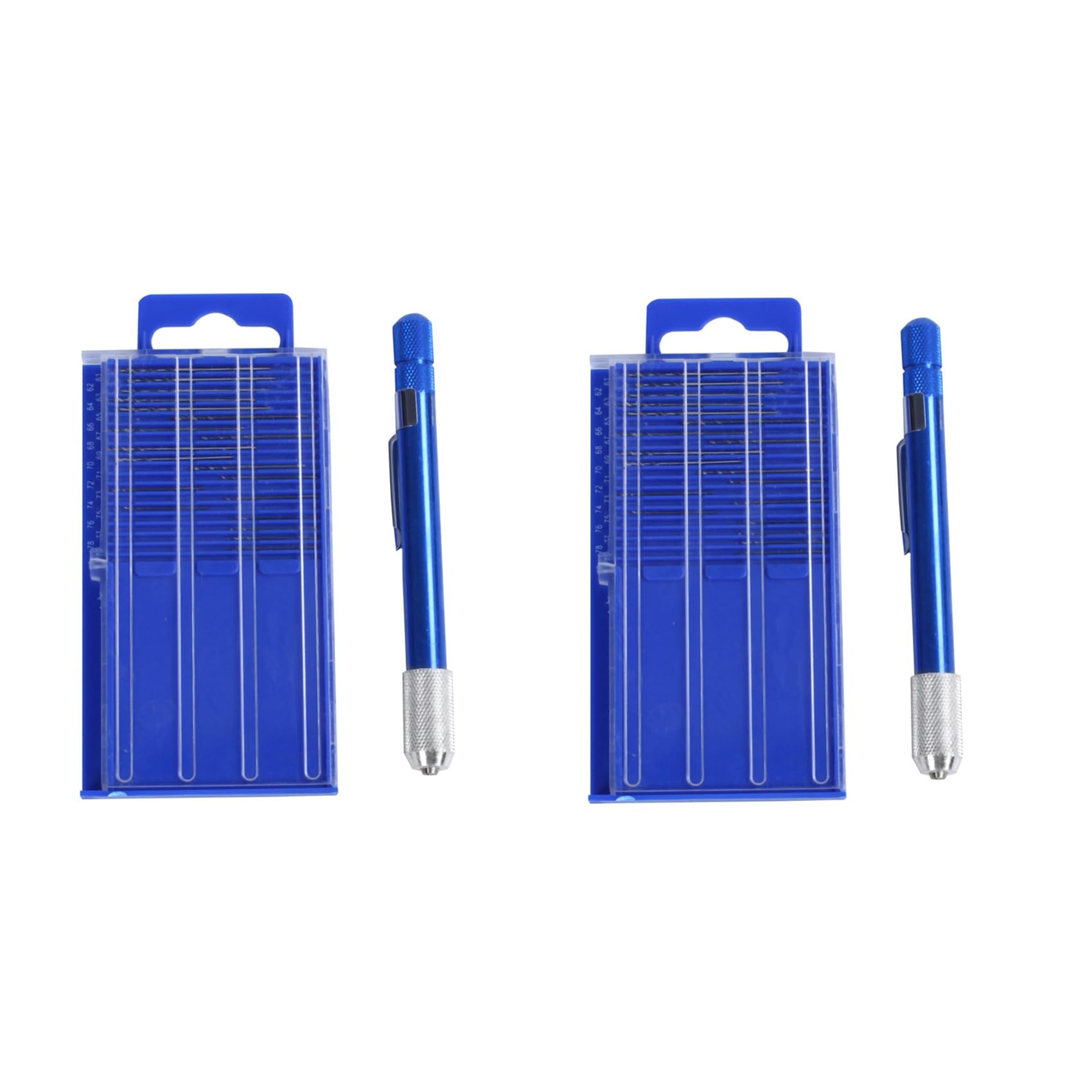 Bloepum 34pc Fine Tiny Numbered 61-80 Mini Jeweler'S Drill Bit Set Pin Vise Chuck Vice