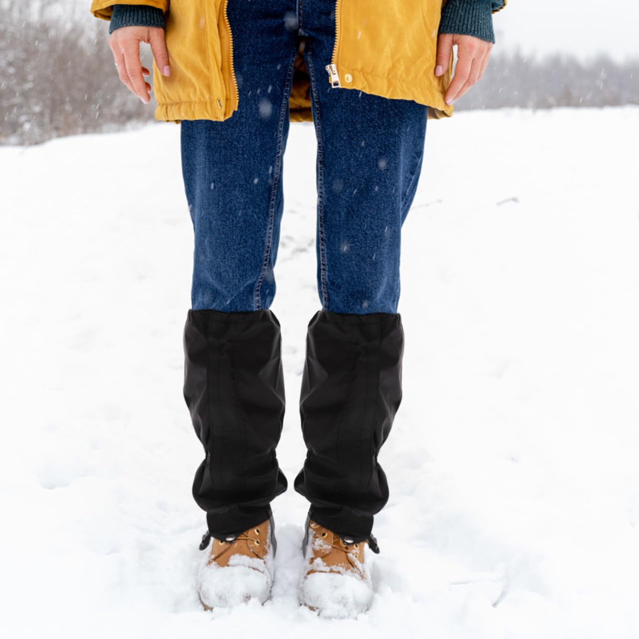 Toddmomy Leggings d'alpinisme Hommes Guêtres De Randonnée pour De Plein Air Protecteur Preuve Couvre-Jambes De Randonnée Enfants Neige Gaiteurs des Jambes Noir Tissu Oxford