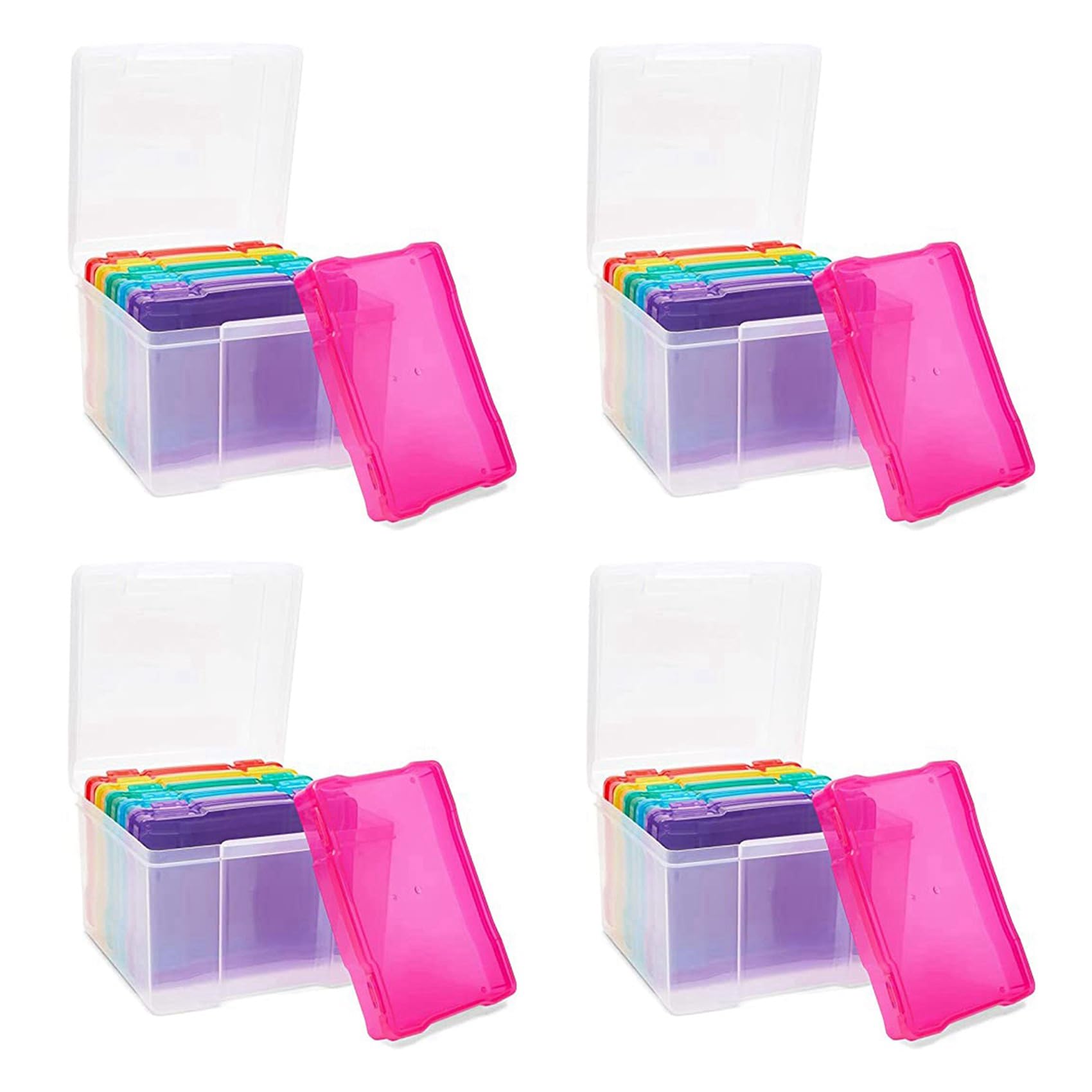 Boîte de rangement en plastique 5x7 avec étuis intérieurs amovibles