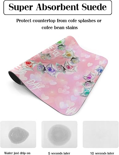 Miniatura 2 de Tapete de secado de platos para el día de San Valentín para encimera de cocina, manteles individuales absorbentes de secado rápido, tapetes