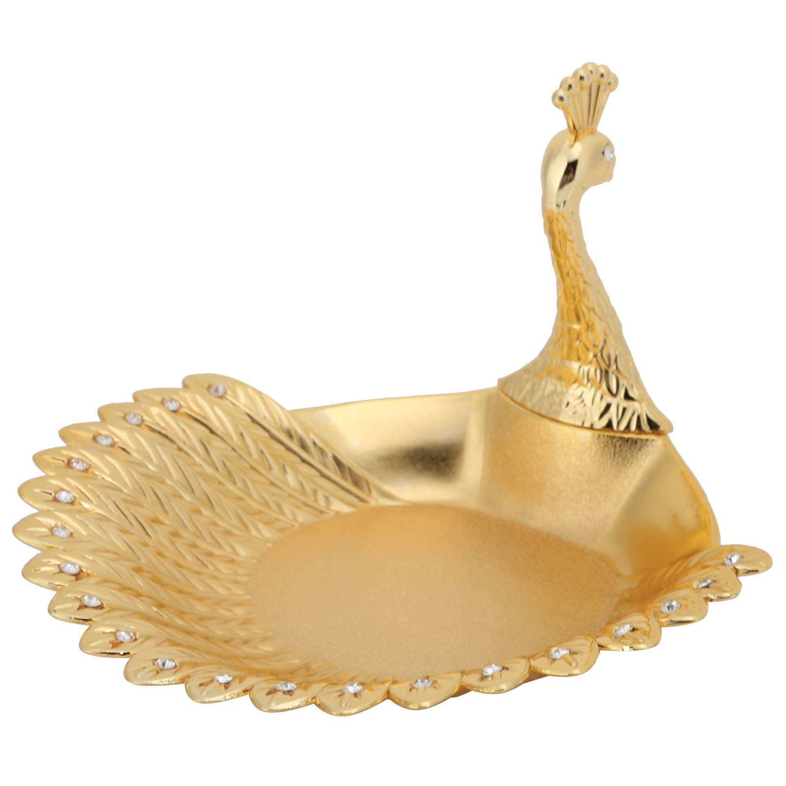 Ciotola Portafrutta A Forma Di Pavone In Metallo - Vassolo Decorativo Per Caramelle E Dessert - 6