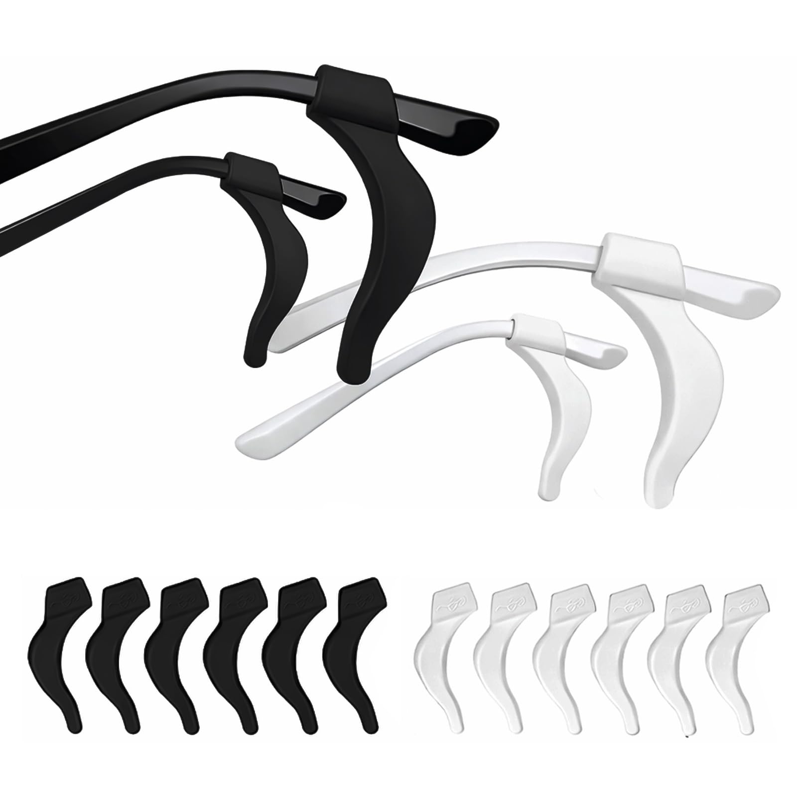 LMLYDFDG 8 Pairs Eyeglass Ear Cushions, Glasses Ear Grips, Anti-Slip Glasses Ear Grip Hooks, Glasses Grips Behind Ears, Silicone Glasses Ear Grips for Spectacle Sunglasses Reading Glasses Eyewear