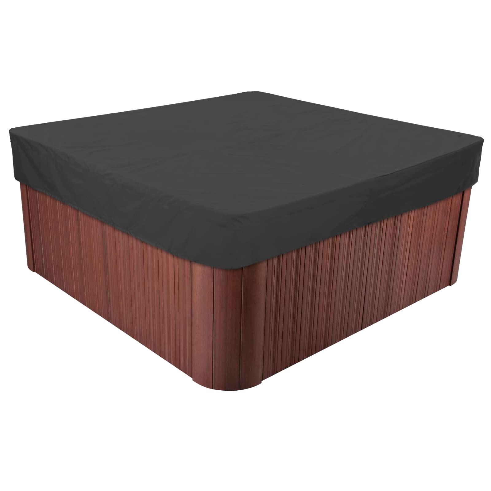 BaCover Outdoor Square Hot Tub Cover, 210D Oxford Fabric UV Protection Garden Waterproof SPA Cover for Hot Tub,Black,210x210x30cm
