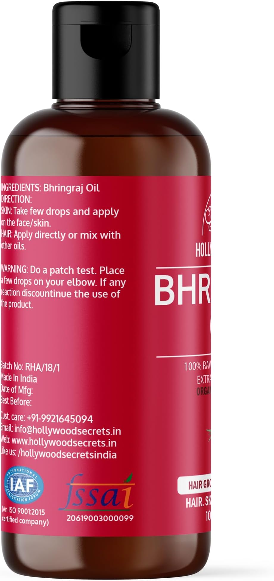 Organic Pure Bhringraj Oil Hair Growth Skin 100 ml