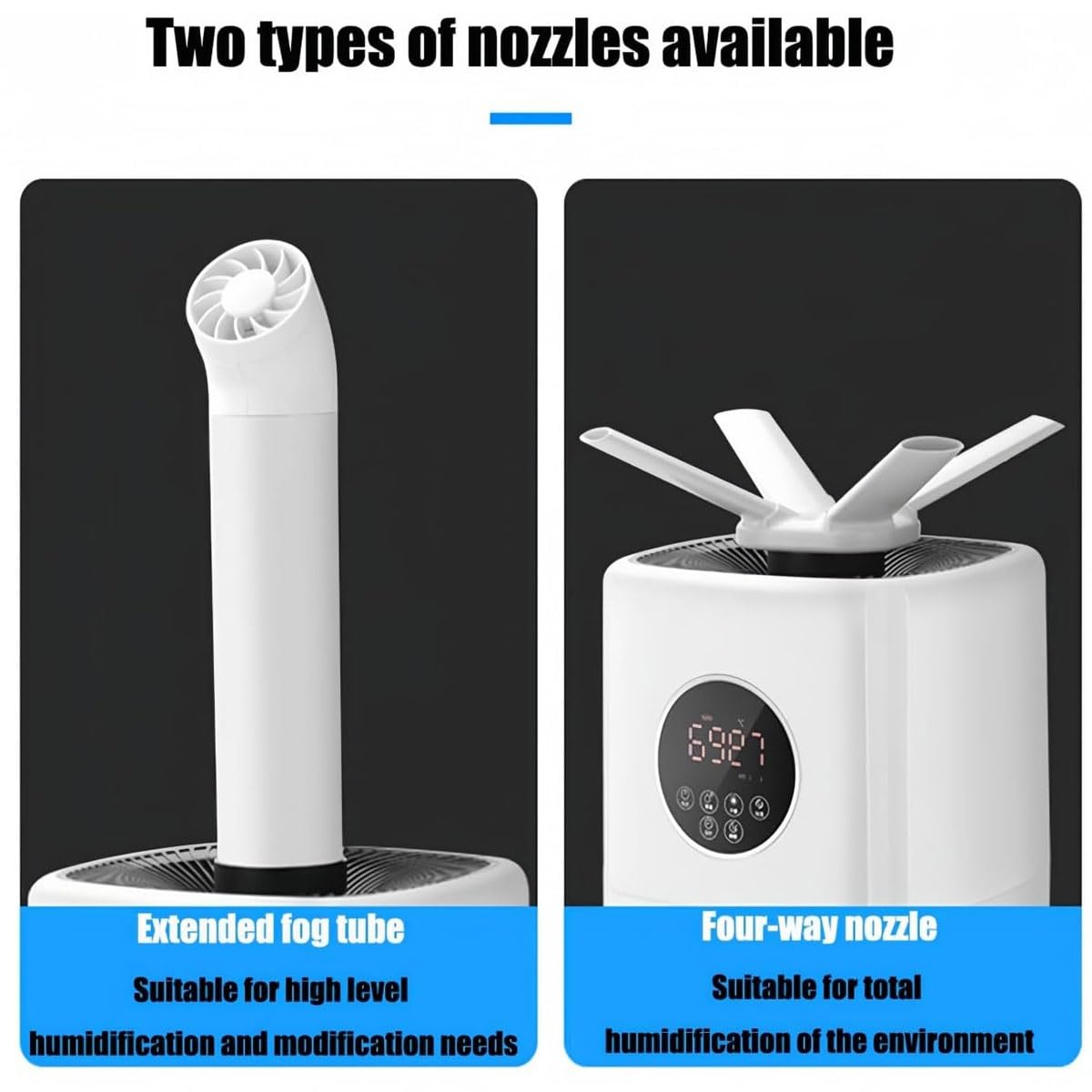 Humidificador comercial de 21 L con ajuste de humedad y temporizador, atomizador inteligente, cubre hasta 300 ㎡, ideal para invernaderos, supermercados y almacenes