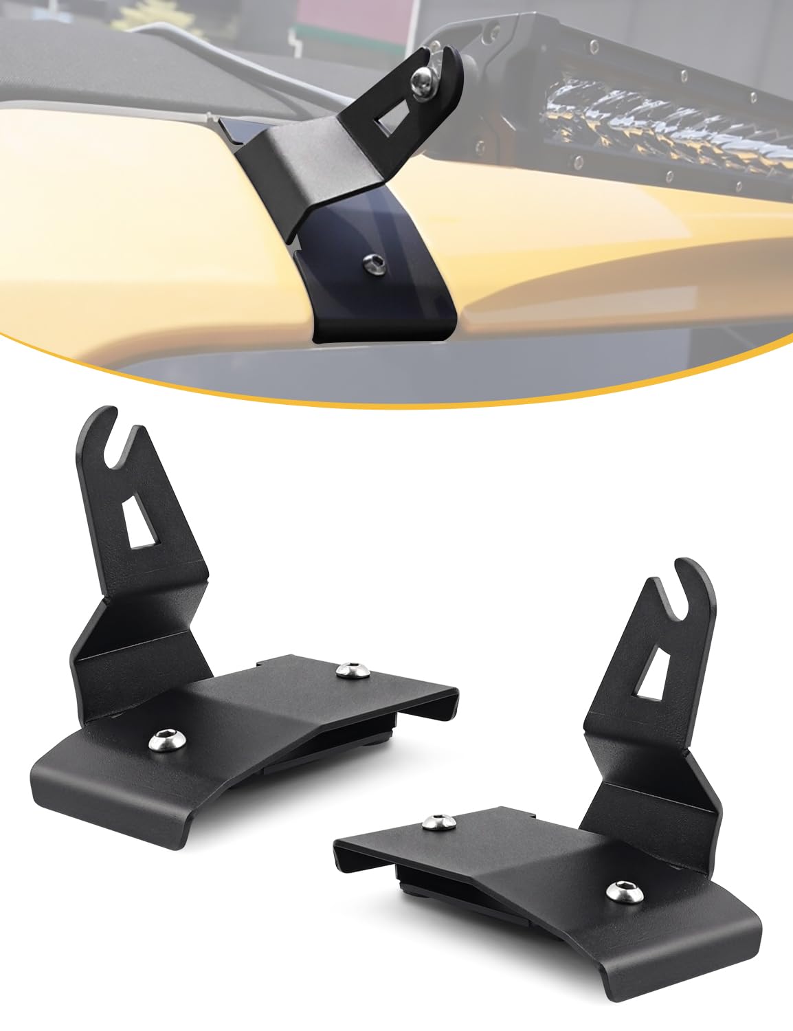 42” Curved LED Light Bar Mounts for Bronco, Upper Windshield Front Roof LED Light Bar Mounting Brackets Compatible with 2021 2022 2023 Ford Bronco