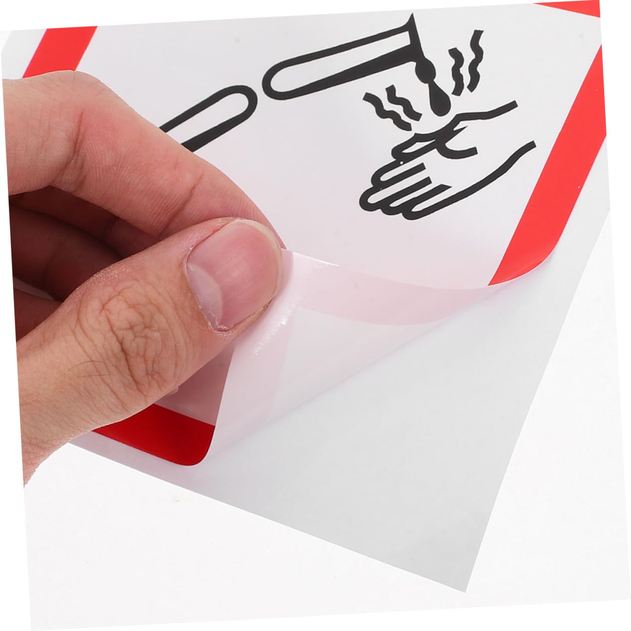 Étiquettes Autocollantes de Sécurité Corrosive 6 Pcs en Pvc | Bases, Substances Corrosives, Véhicules de Transport et Intérieur, Retrait Facile, Application Polyvalente