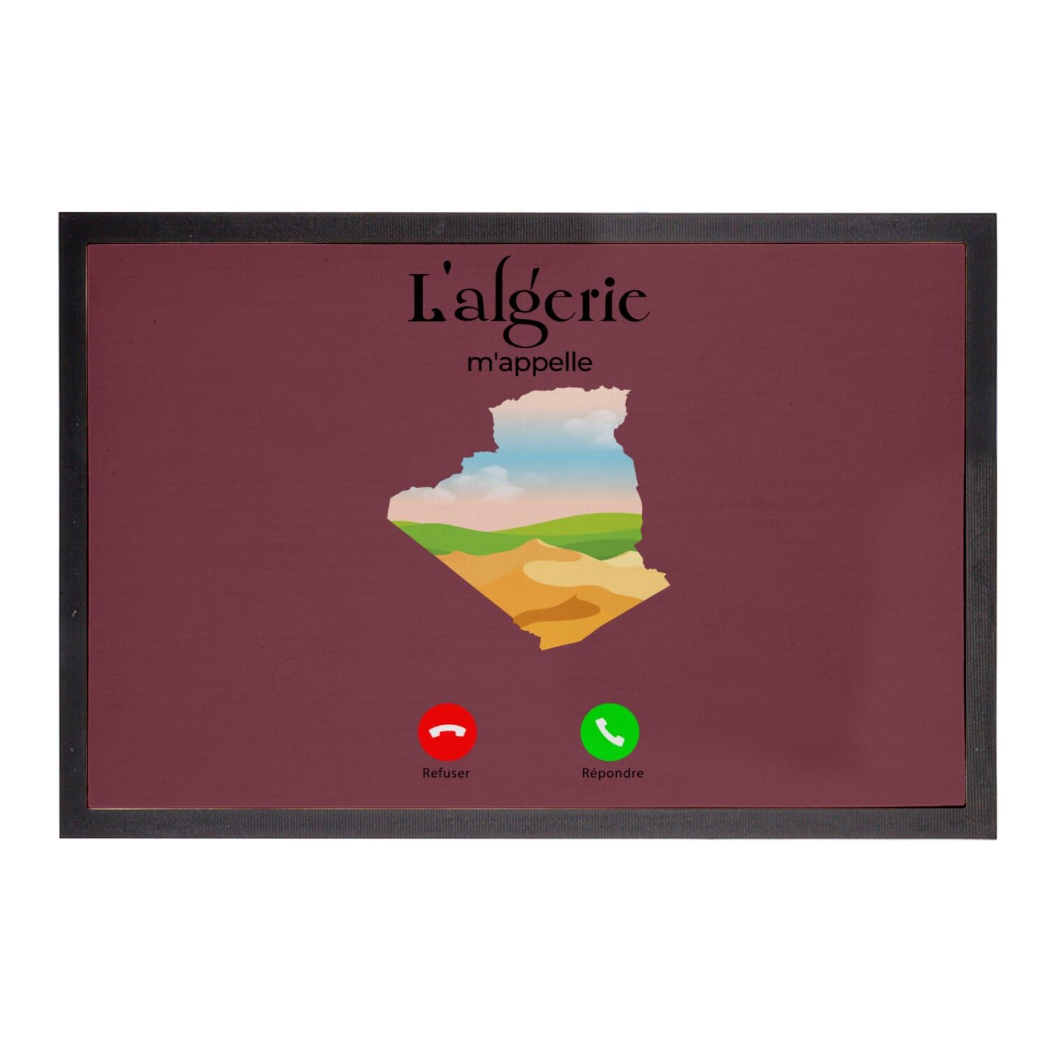 Paillasson Algérie m'appelle rouge 60x40 cm tapis d'entrée