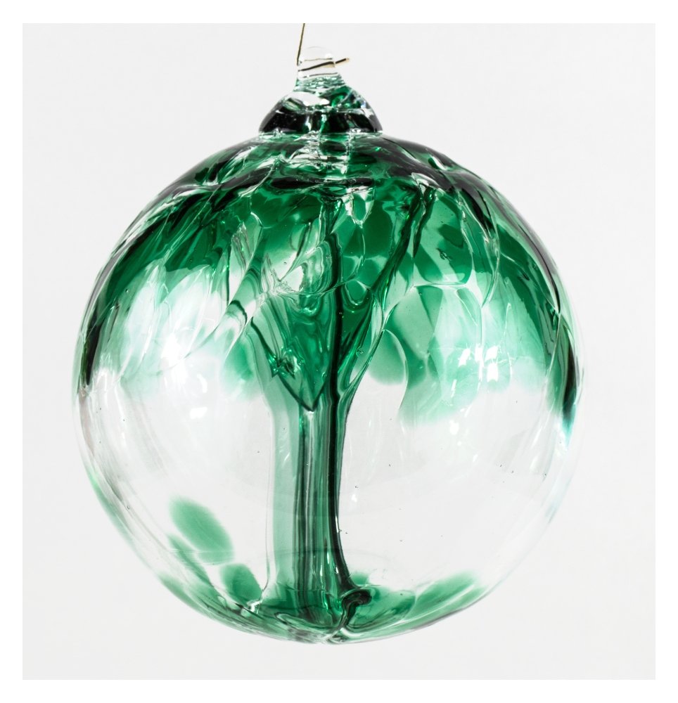 Milford Collection Tree of Life Large Glass Globe - Emerald