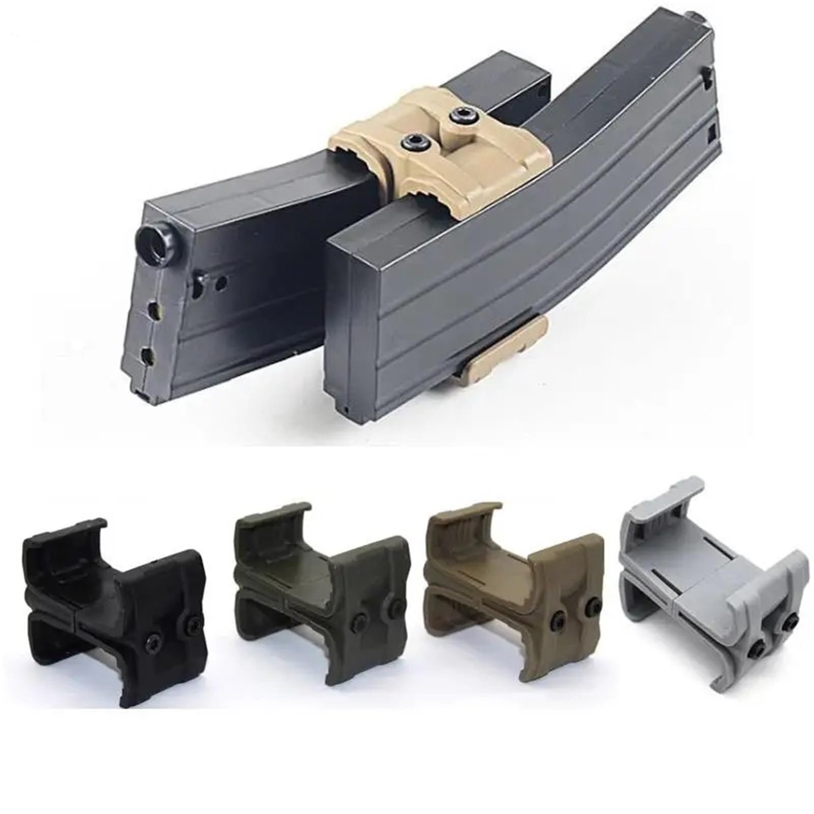 Tactical M4 Dual Magazine Coupler Holder Clip Pouch for AR15 M4 MAG59 Airsoft Mag Connector Clamp Parallel Link for Shooting