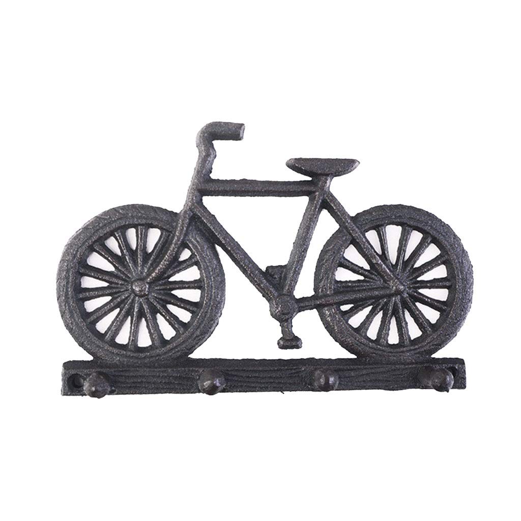 DXTFDHB Vintage Cast Iron Key Holder, Bicycle-shaped Key Rack for Organised Hanging with 4 Hooks