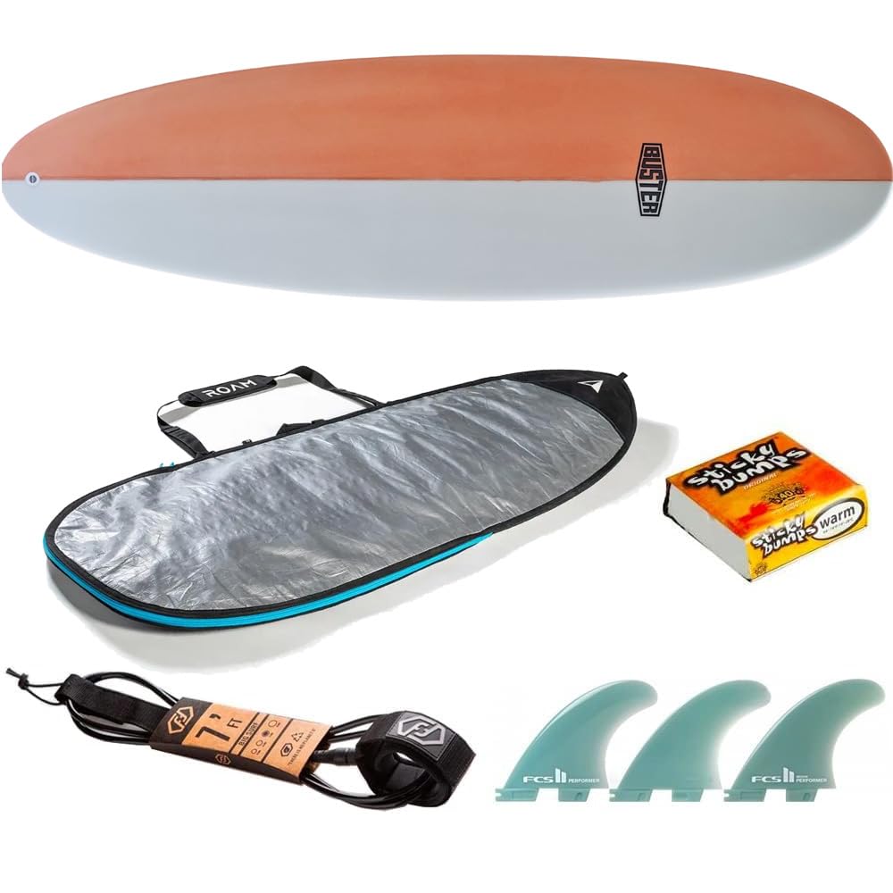 komplett Surfbrett Set Surfboard 6’6 Egg Style für Surfer Aller Könnensstufen, Leash Beyond 7 ft, BOARDBAG ROAM Hybrid 6’8, SURF Wax Sticky Bumps Warm