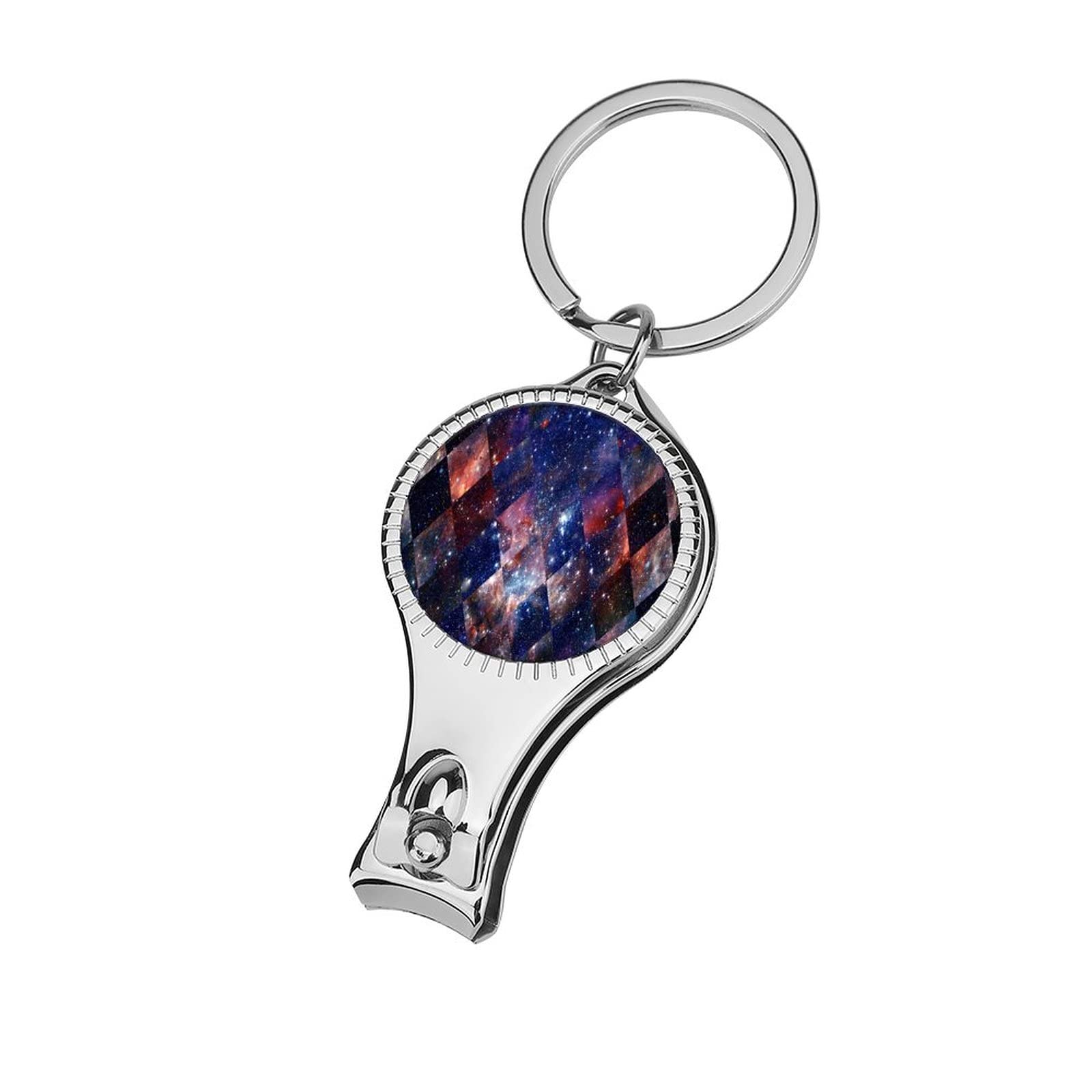 Cosmic Galaxy with Nebula Metal Nail Clipper Personalized Fingernail Cutter Ultra Sharp Sturdy Finger Nail Clip with Keychain