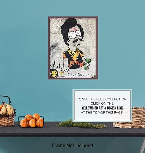 Miniatura 7 de Gangster Graffiti Wall Art LARGE 11x14 - Pablo Escobar Poster - Man cave Decor - Men Teens Boys Bedroom, Dorm Room Decor - Funny Gifts - Trendy Room