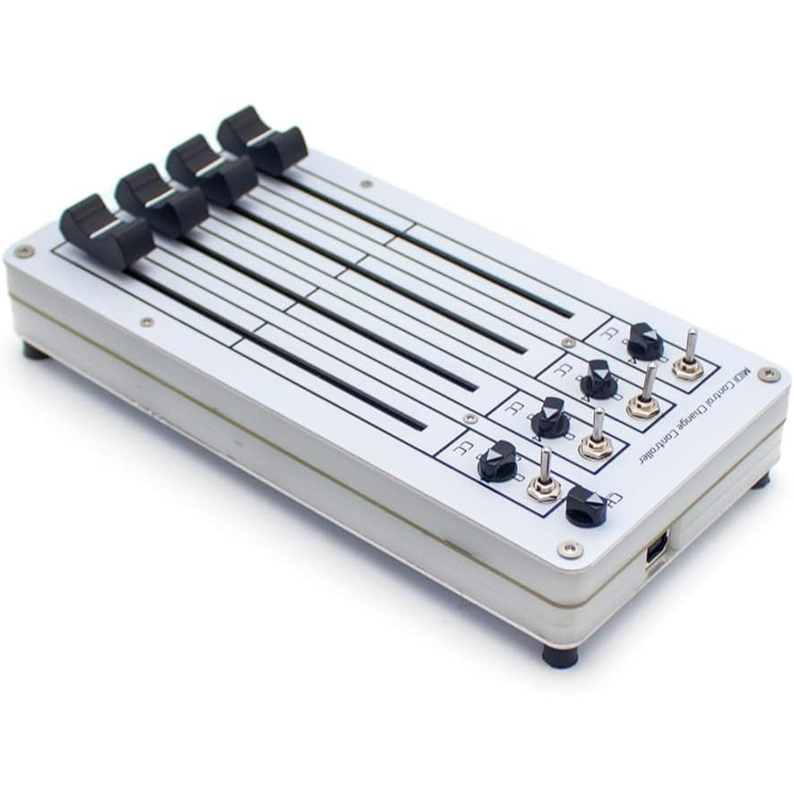 Fader Midi De 4 Canales Y 100 Mm, Mezclador Deslizante Midi Delgado De 4 Pistas, Interfaz USB, Mapeo CC Personalizado, para Software DAW Y Edición En Estudios De Producción Musical.