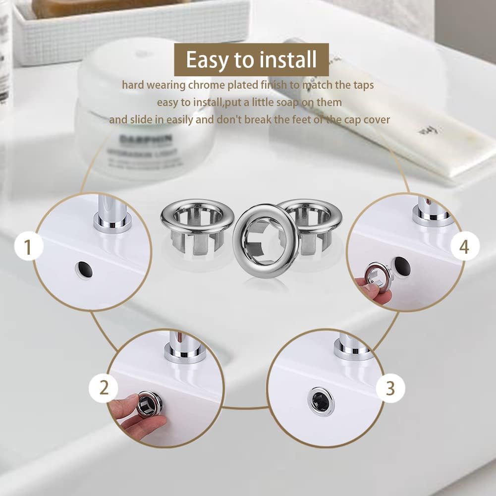 10 Stück Universelle Waschbecken Überlauf Abdecku Produktbild-Vorschau 8