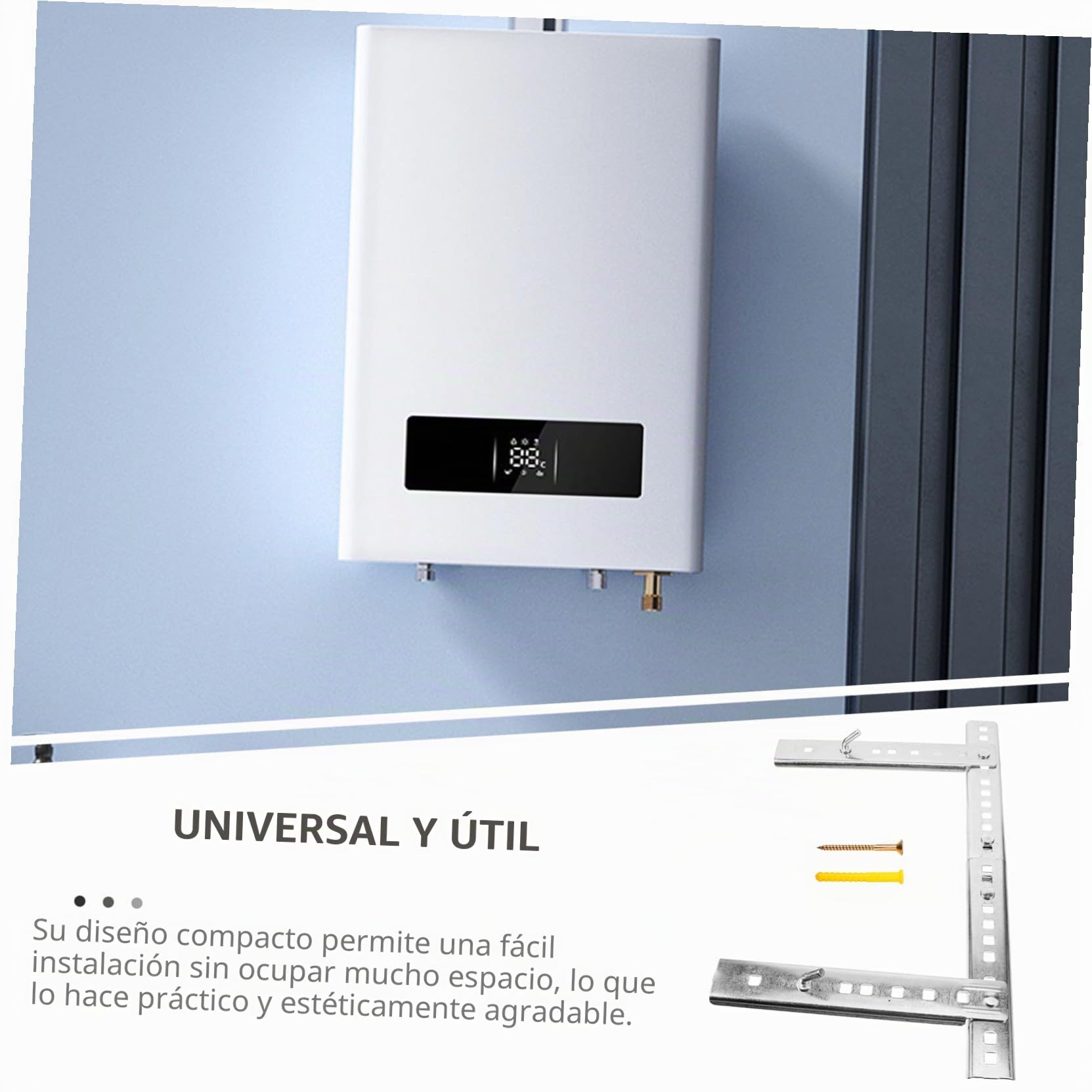 Didiseaon Calentador Fácil Agua Soporte Hierro Eléctrico para Instalación y Soporte Estable para Espacios Reducidos y Baños Pequeños