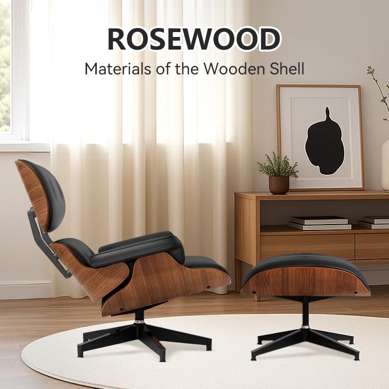 Aivermeil Relaxsessel aus Echtleder mit Fußstütze–Verstellbarer Fernsehsessel mit Liegefunktion, ergonomischem Design & Wippfunktion, Massiver Holzrahmen, Perfekt für Wohnzimmer & Büro – Bild 7