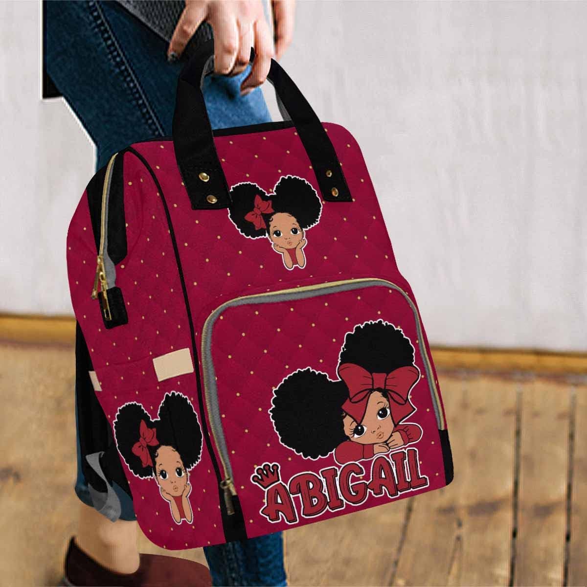 Artsadd Custom Diaper Bag Nappy Bag for Mom, Bow Tie Crown Handbags Large Travel Shoulder Bag Personalized Name Diaper Backpack with Stroller Straps Gifts for Baby Show New Born