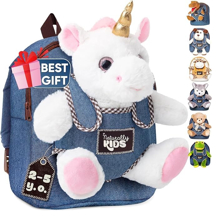 Naturally KIDS Unicorn Toys Birthday Gifts for Girls 3 Year Old Girl Gifts for 2 Year Olds Girls Unicorn Backpack