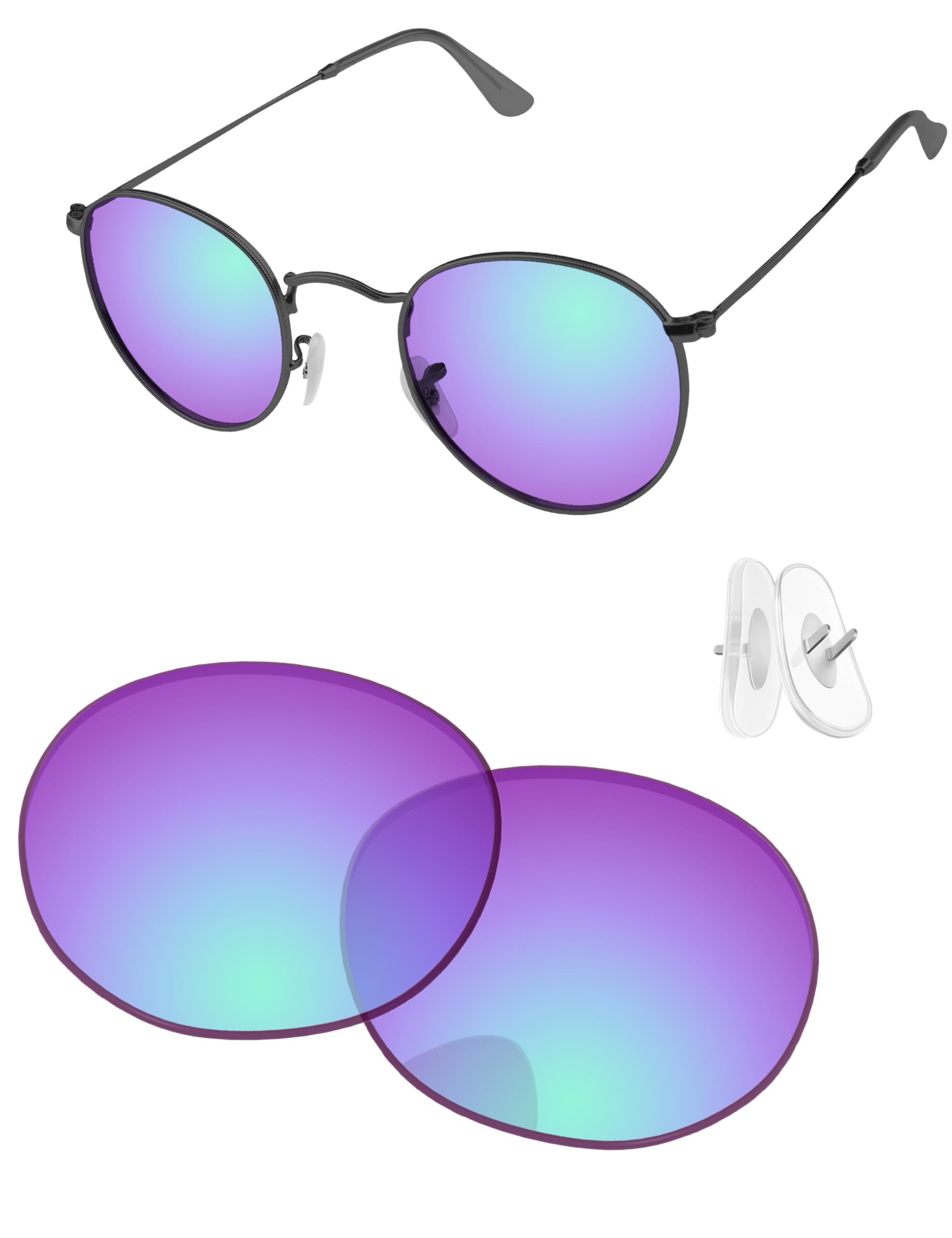Lentes de repuesto compatibles con gafas de sol Ray-Ban RB3447JM de 50 mm