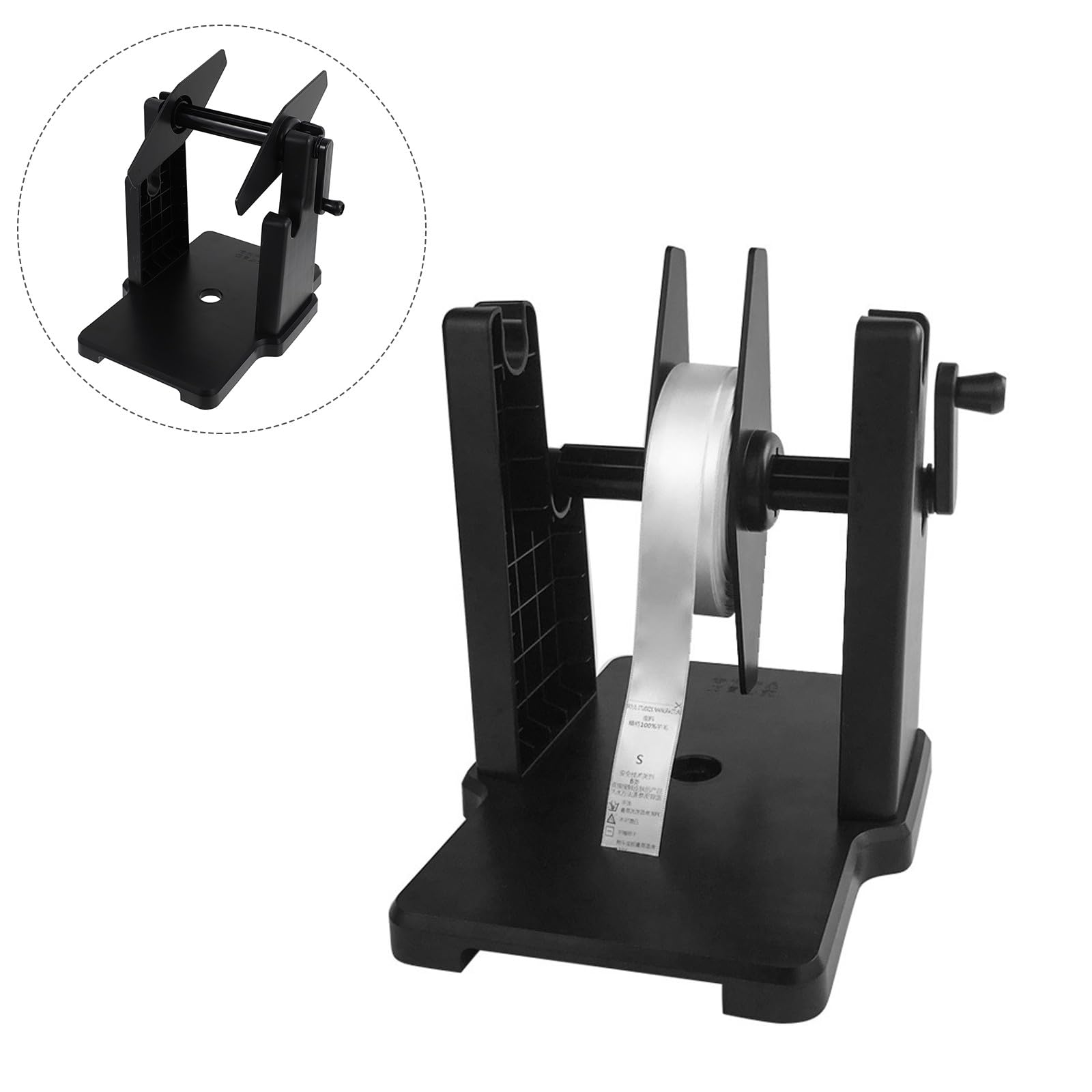 jojofuny Porta Etichette Portatile e Robusto in Plastica Manuale Nero Supporto Portarotoli e Avvolgimento Manuale per Pezzi Esterni Accessorio Ufficio