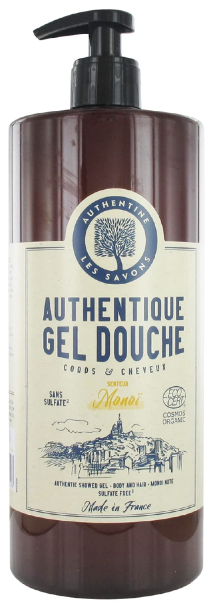 AuthentineAuthentique Gel Douche Corps & Cheveux Monoï Bio 1 L