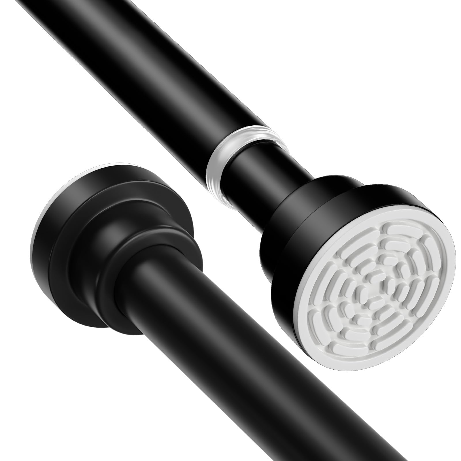 AIZESIShower Pole,Tension Rods 79 To 195 Cm, Spring Tension Curtain Rod, Tension Rods For Curtains, Extendable Tension Pole,Black Curtain Poles No Drilling For Window, 1pcs — image 1