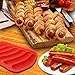 6 Cavities Sausage Hot Dogs Silicone Mold DIY Handmade Hamburger Pan, DanziX Molds for Ice Cube Tray Bread Candy Jelly Chocolate and Cake - Red