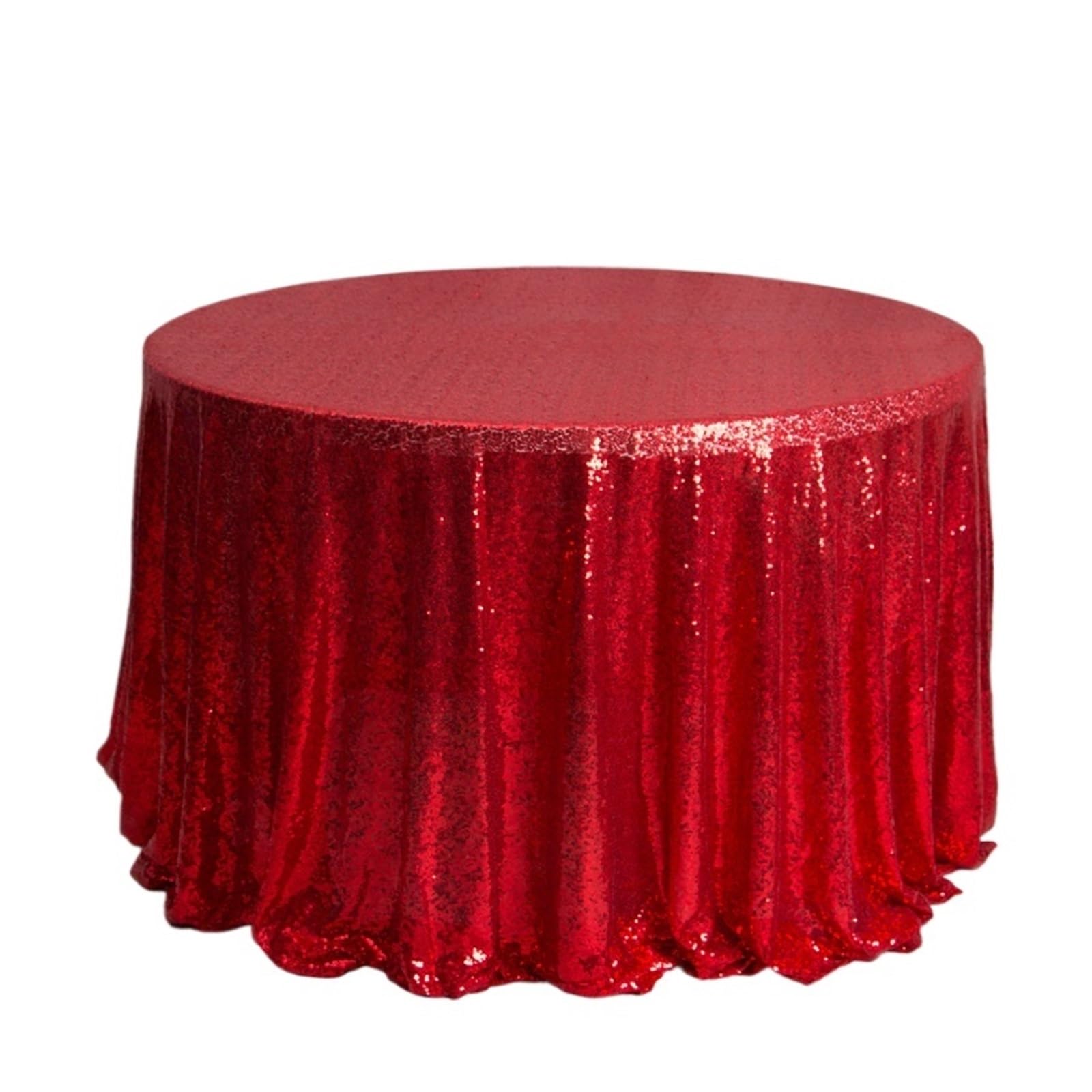EKalgretrA Sequin Tablecloth Round Sequin Tablecloth Glitter Table Cloths for Wedding Bridal Party Decorations(Red,Round 60cm)