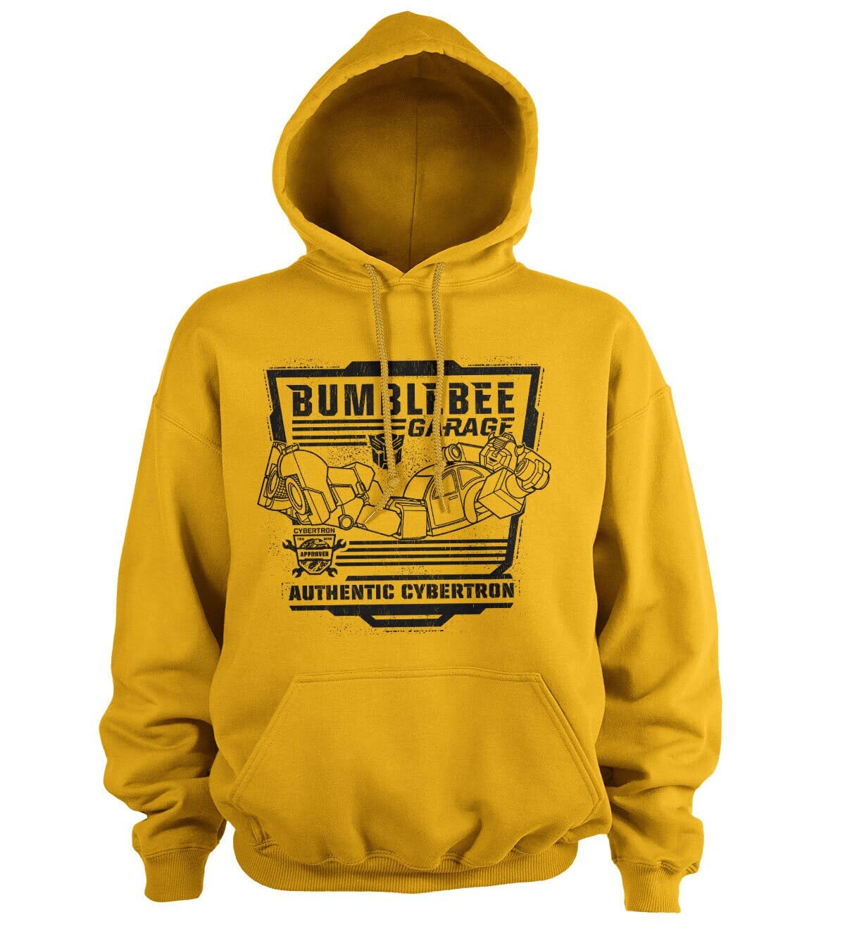 Transformers Officially Licensed Bumblebee Garage Hoodie (Gold), Medium