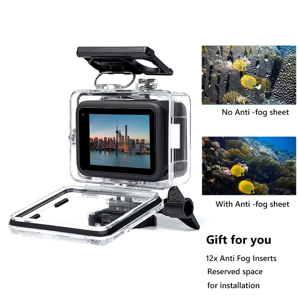 Custodia Impermeabile per Gopro Hero 13/12/11/10/9 Black, 60M Custodia Subacquea Accessori, Subacquea Diving Trasparente Custodia Protettiva Shell Hero 13 12 11 10 9