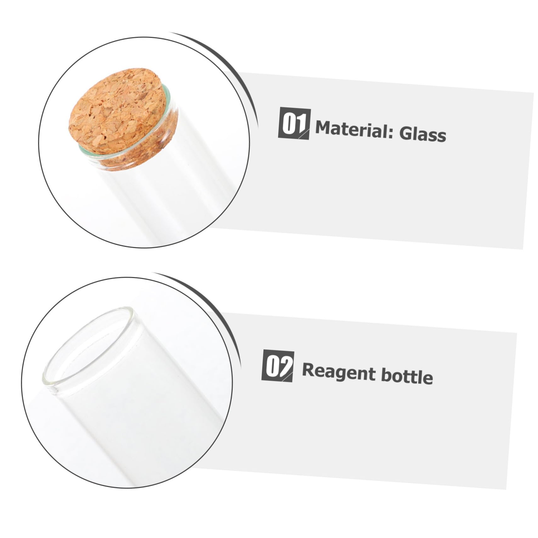CHILDWEET Reagenzgläser als Vorratsbehälter im Labor und Süßigkeiten für Pulver 20 Stück aus Glas mit Holz Korken Klare Sicht und Staubschutz oder Haushalt