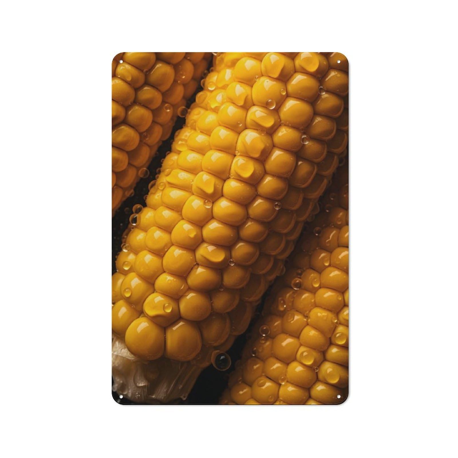Junmoney Corncob Rustic Tin Wall Plaque 30X20cm For Guest Room Or Hallway, For Garage, Workshop And Man Cave Decoration