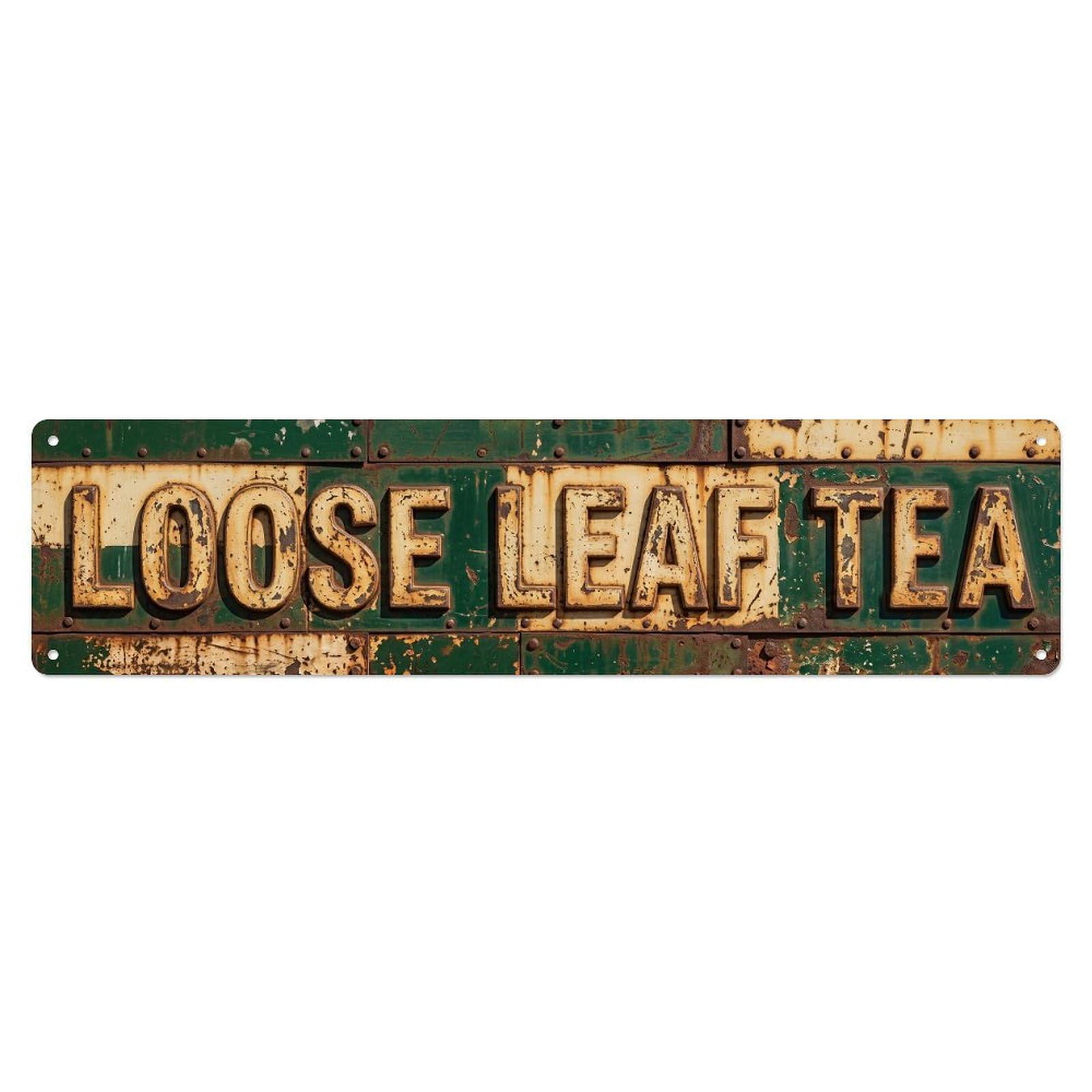 Okahys 4X16inch(10X40cm) Loose Leaf Tea Vintage Metal Tin Sign