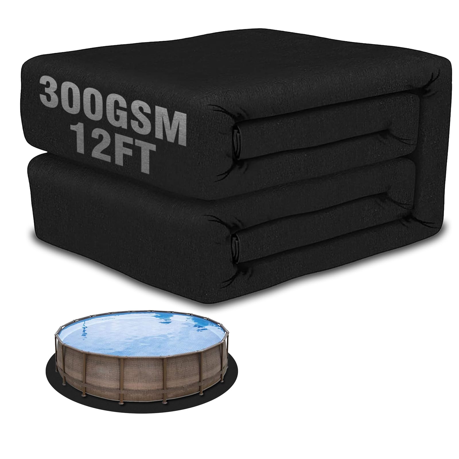 TIEBOLA 12 Foot Eco-Friendly Round Pool Liner Pad - Prevent Punctures and Extend The Life of Your Above Ground Swimming Pool or Hot Tub Liner, Eco-Friendly Above Ground Pool Liner pad-image-3
