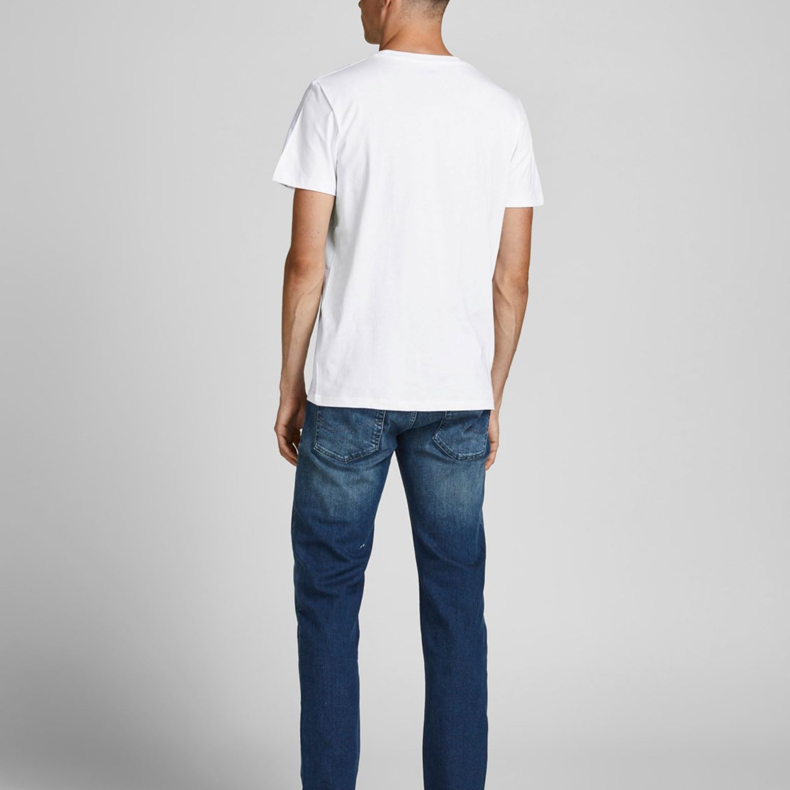 JACK & JONES Maglietta con logo a girocollo, Bianco/Grigio/Nero/Verde Cf, m