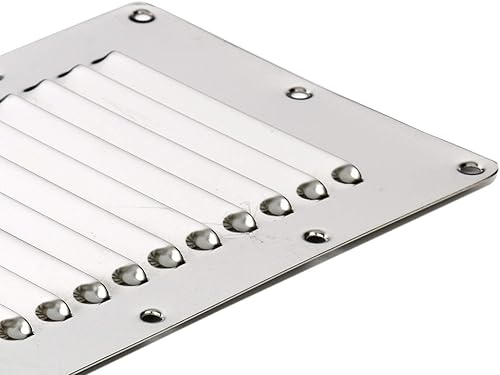 Miniatura 7 de Amarine Made Ventilación de acero inoxidable con listones estampados, ventilación marina rectangular para yates y barcos - 07720S - 5" X 9" (2)