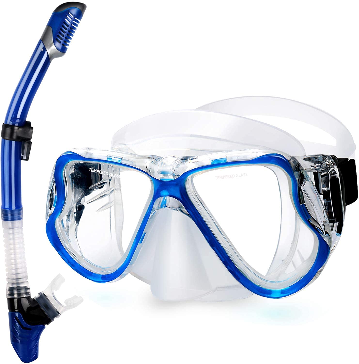 GreateverDry Snorkel Set,Panoramic Wide View,Anti-Fog Scuba Diving Mask,Easy Breathing and Professional Snorkeling Gear for Adults