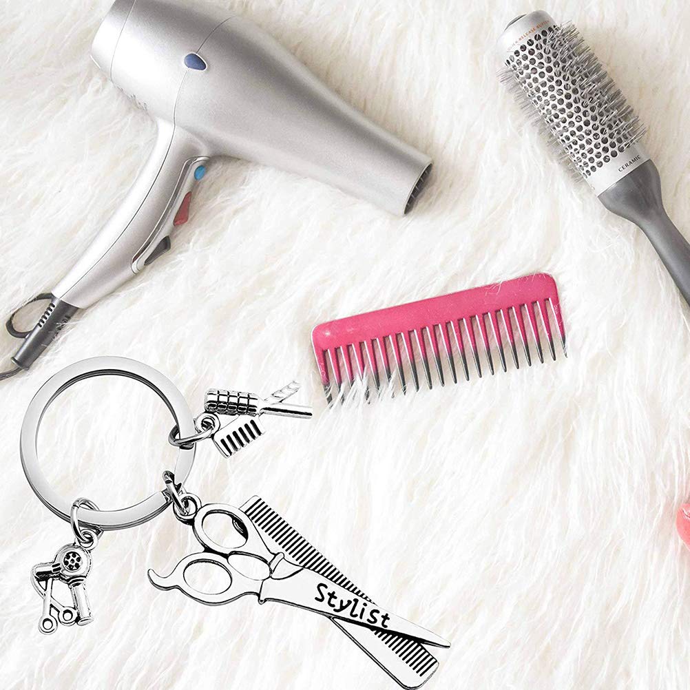 1 x keyring, hair dryer, combs, scissors, pendant, keyring, hanging ornament, for hairdresser hairdresser - Image 3