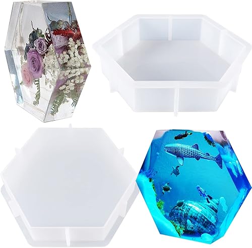 Miniatura 4 de Cayway Molde de silicona de resina grande, molde redondo de silicona, cristales de resina epoxi, moldes de silicona para preservación de flores,